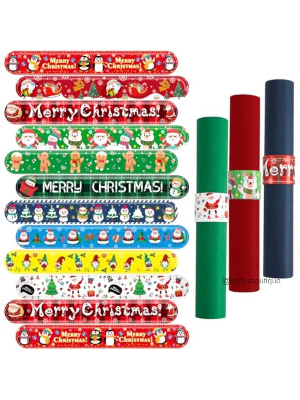 Christmas Wrapping Paper Roll Holder Clips PVC Gift Wrap Storage 24 Pc